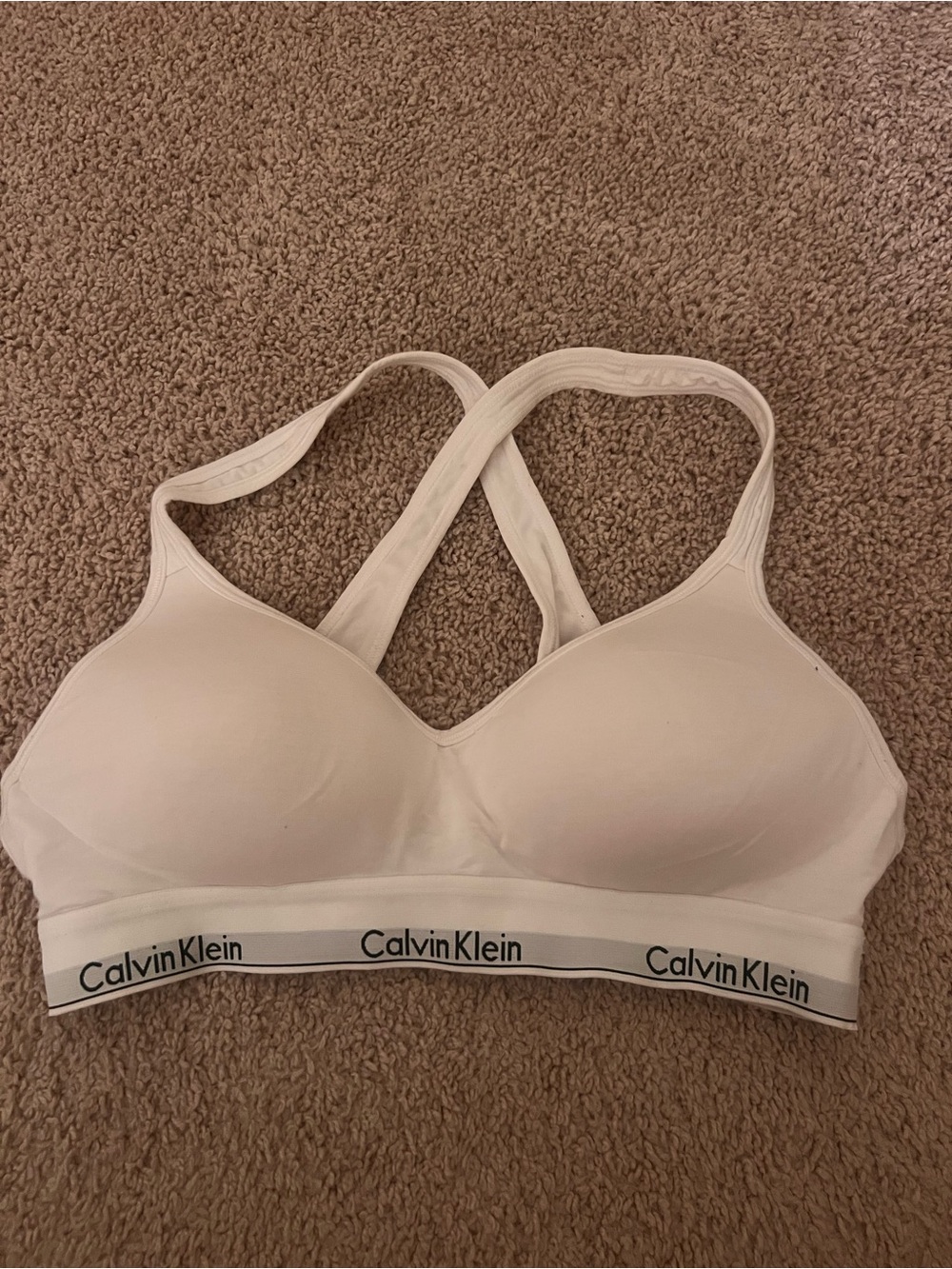 Calvin Klein White Wireless Racerback Bralette